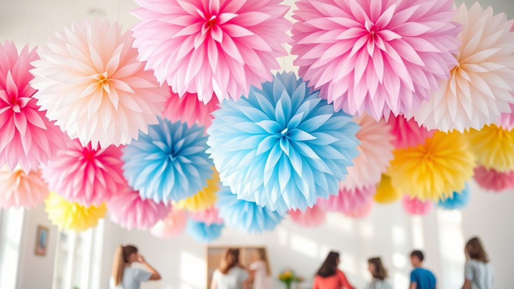 bright colorful fluffy decorations