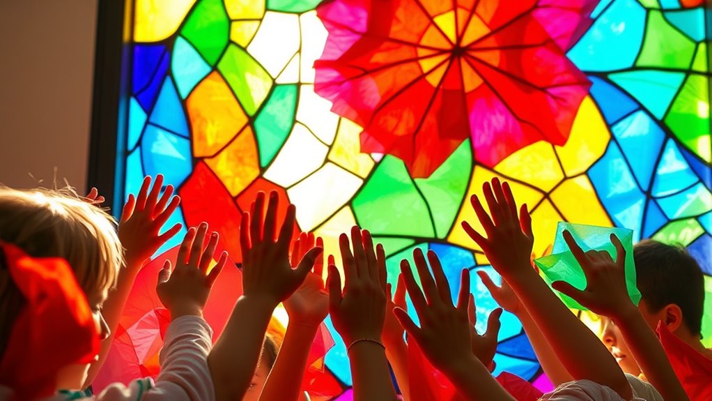 colorful luminous stained glass