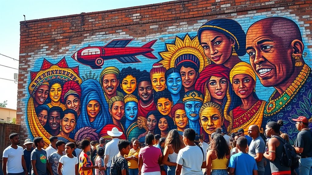 community murals celebrate cultural diversity