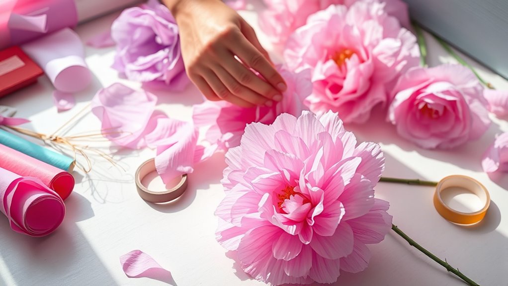 create colorful paper flowers