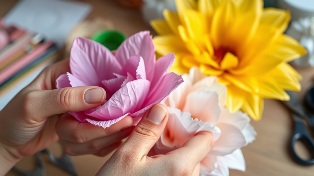 curl edges for realistic flowers