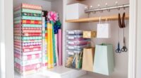 efficient gift wrap storage