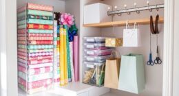 efficient gift wrap storage