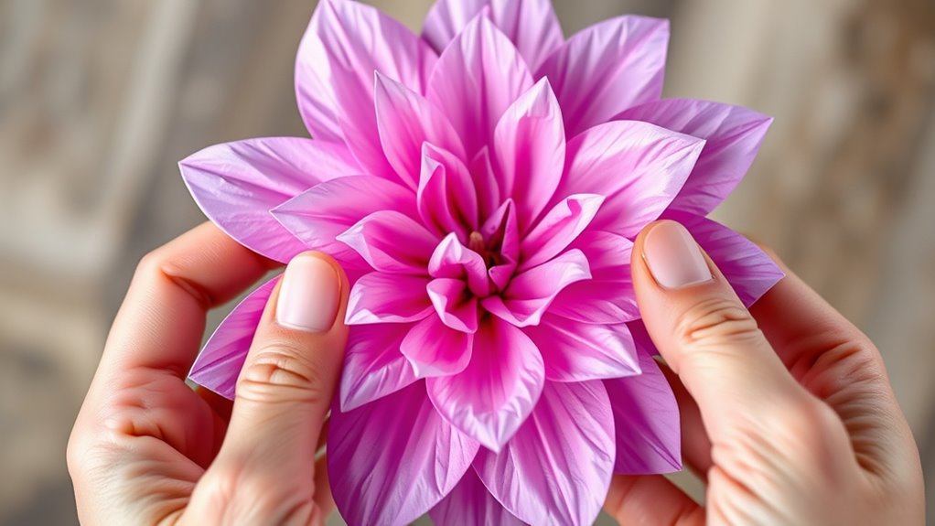 secure flower center wrapping
