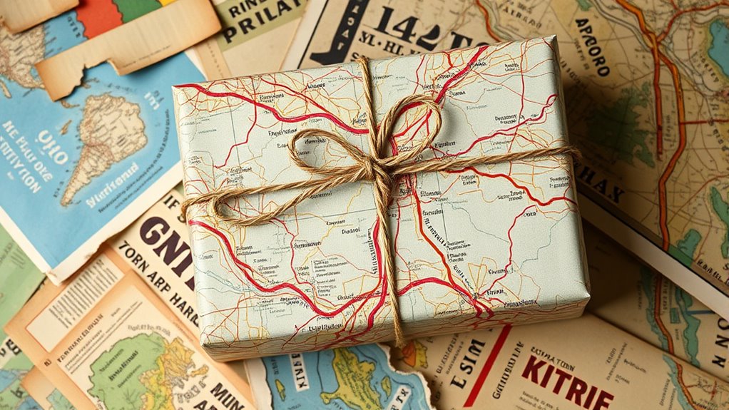 vintage map inspired eco friendly packaging