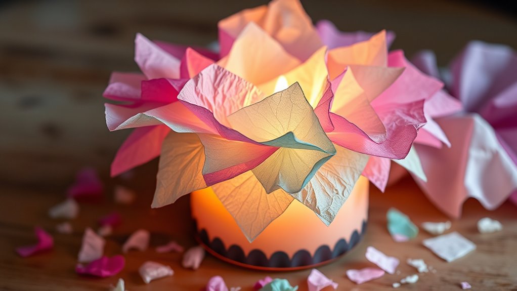 colorful textured tissue crafts