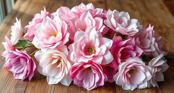 create colorful tissue flowers