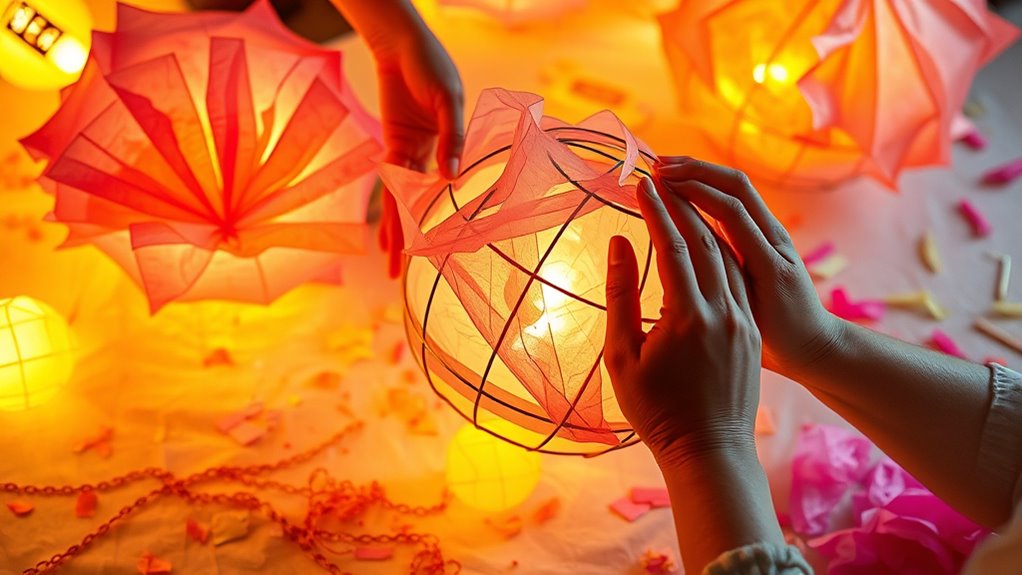 create diy tissue lanterns