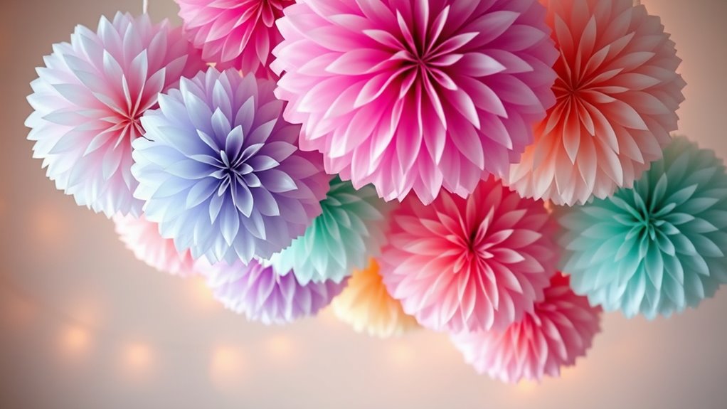 decorative tissue paper pom poms