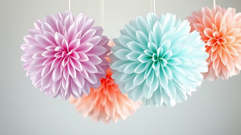 diy colorful tissue pom poms