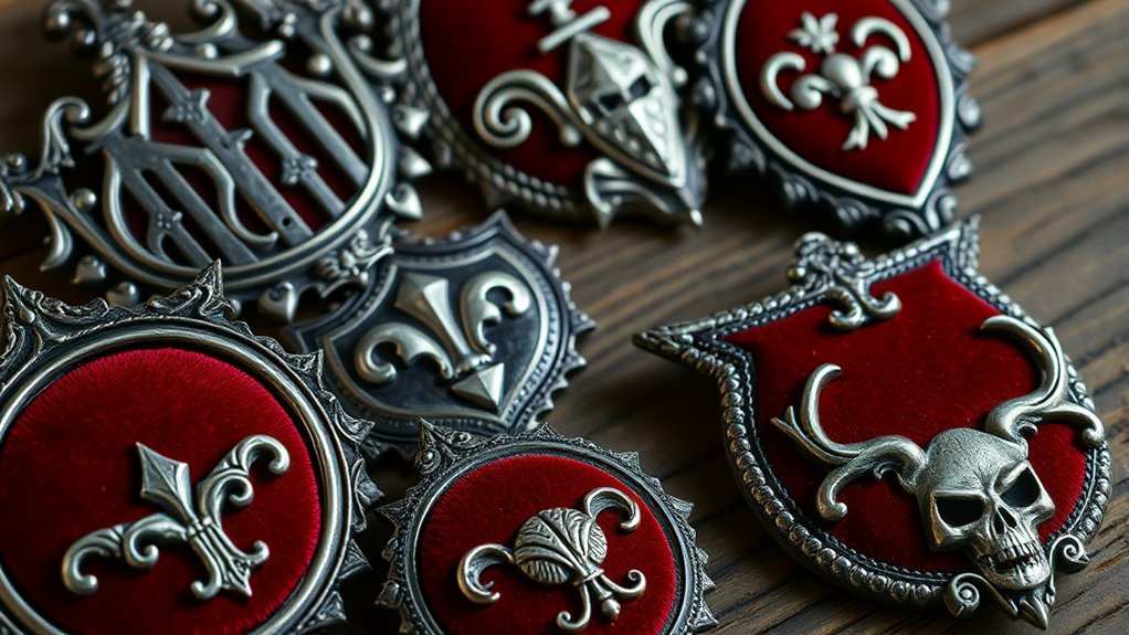 gothic style badge crests