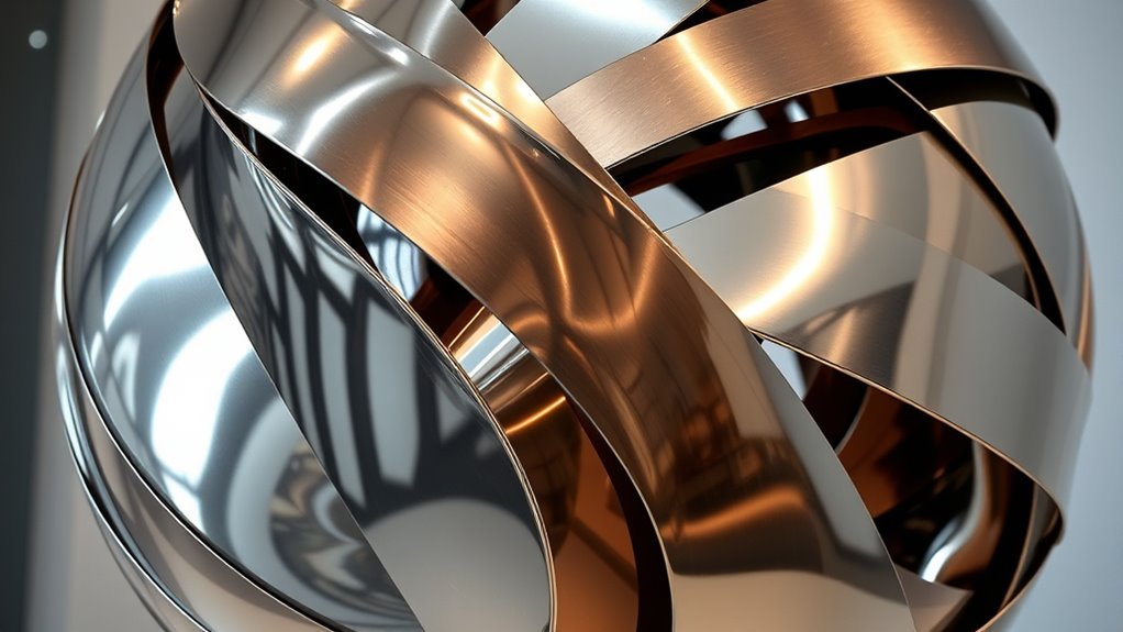 shiny modern metal art