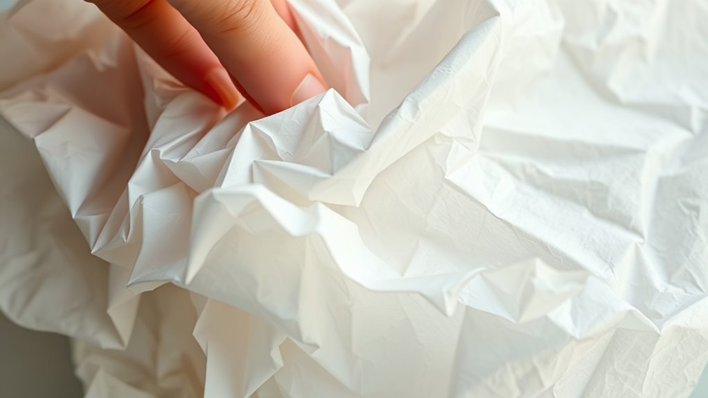 smoothing crinkled paper fabric