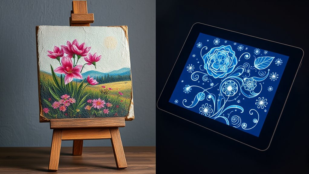 traditional and digital art