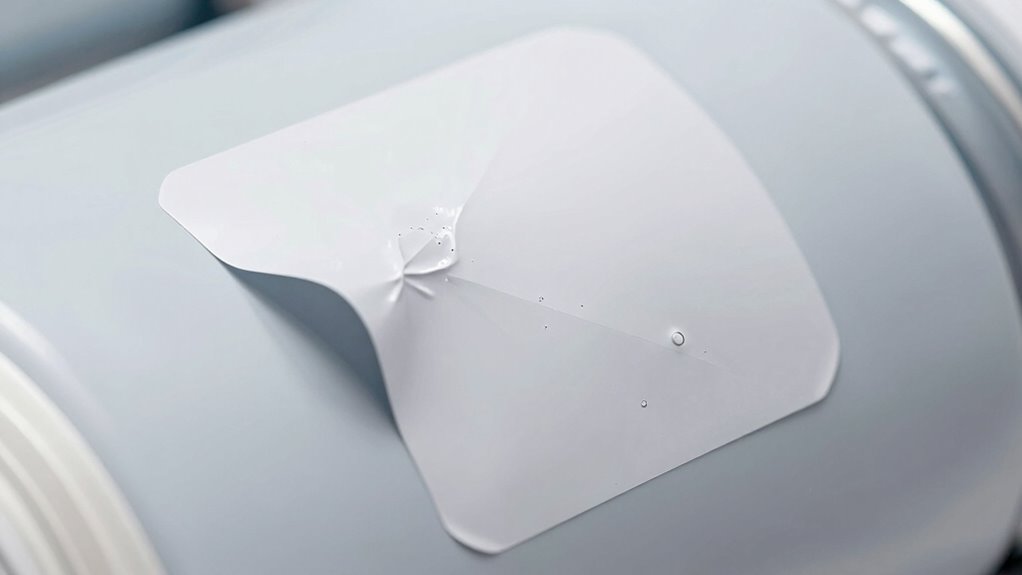 check label placement and adhesive