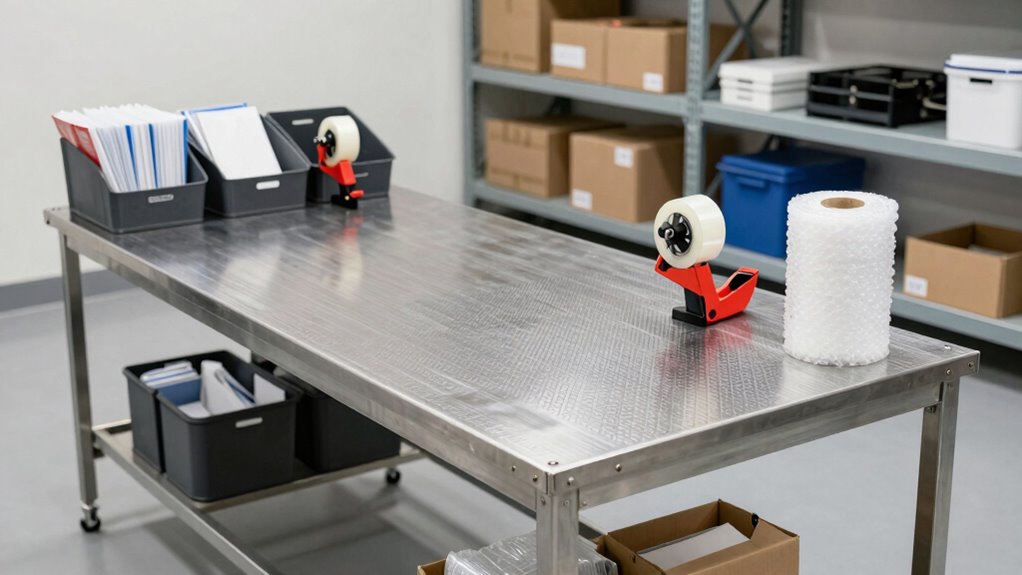 heavy duty packaging workstation tables