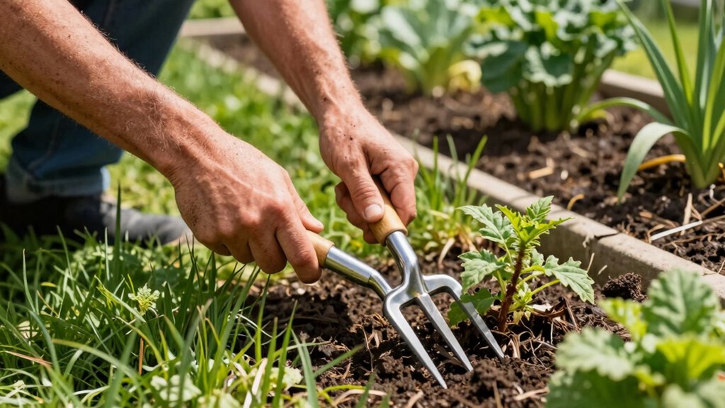 organic mulching and manual weeding