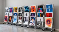 top wheeled print racks
