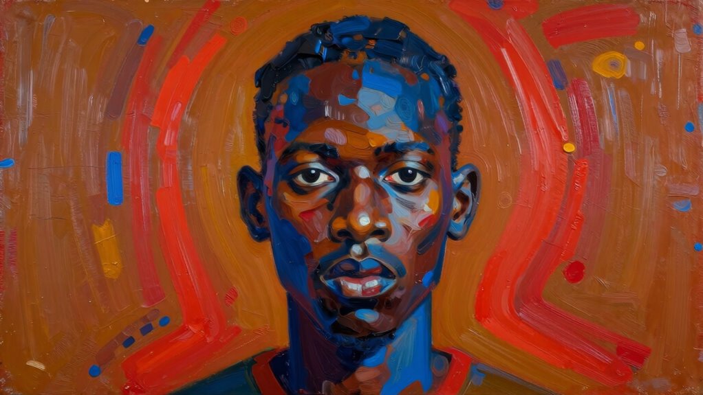 vibrant textured cultural portraits