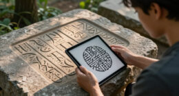The Creative Fusion Of AI And SVG Carving In 'The Runestone Field'